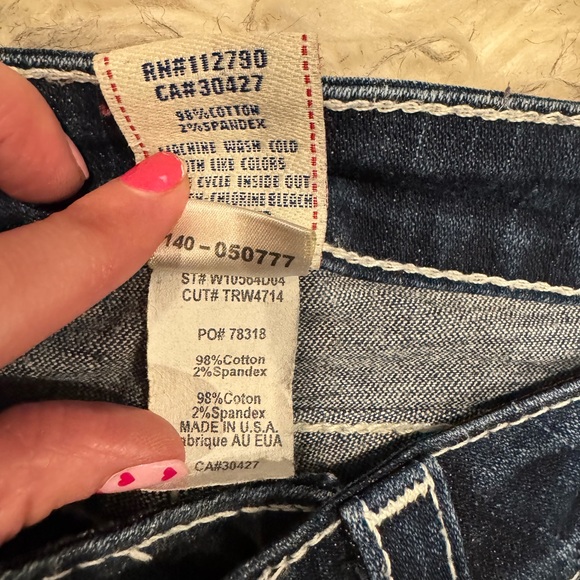 True Religion Jeans with Rhinestone buttons - Picture 3 of 7